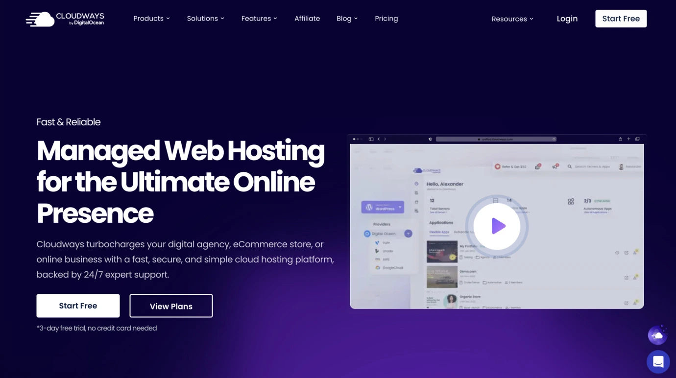 Cloudways控制面板截图